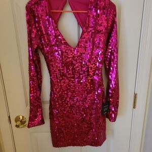 Lulu's Vibrant Pink Sequin Dress